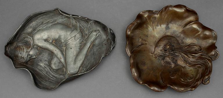 FAT, 6 stycken, brons och vitmetall, jugend, 1900-talets början.