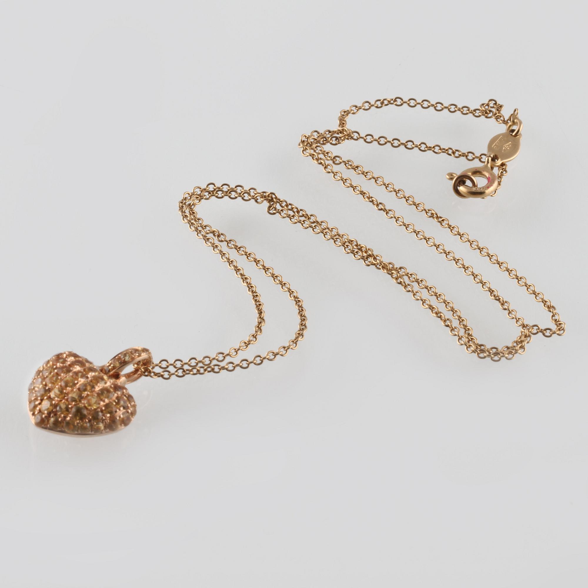 HÄNGE, 18K guld med fasettslipade gula safirer ca 1.44 ct. Vikt 4,4 gram.