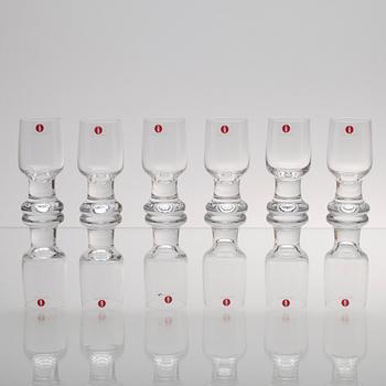 SNAPSGLAS, 12 st, "Joiku" design Tapio Wirkkala, 1970-tal.