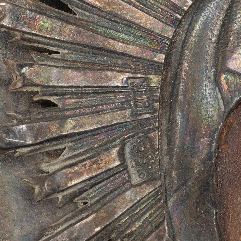 Icon with a silver oklad, Moscow, Russia, 1871.