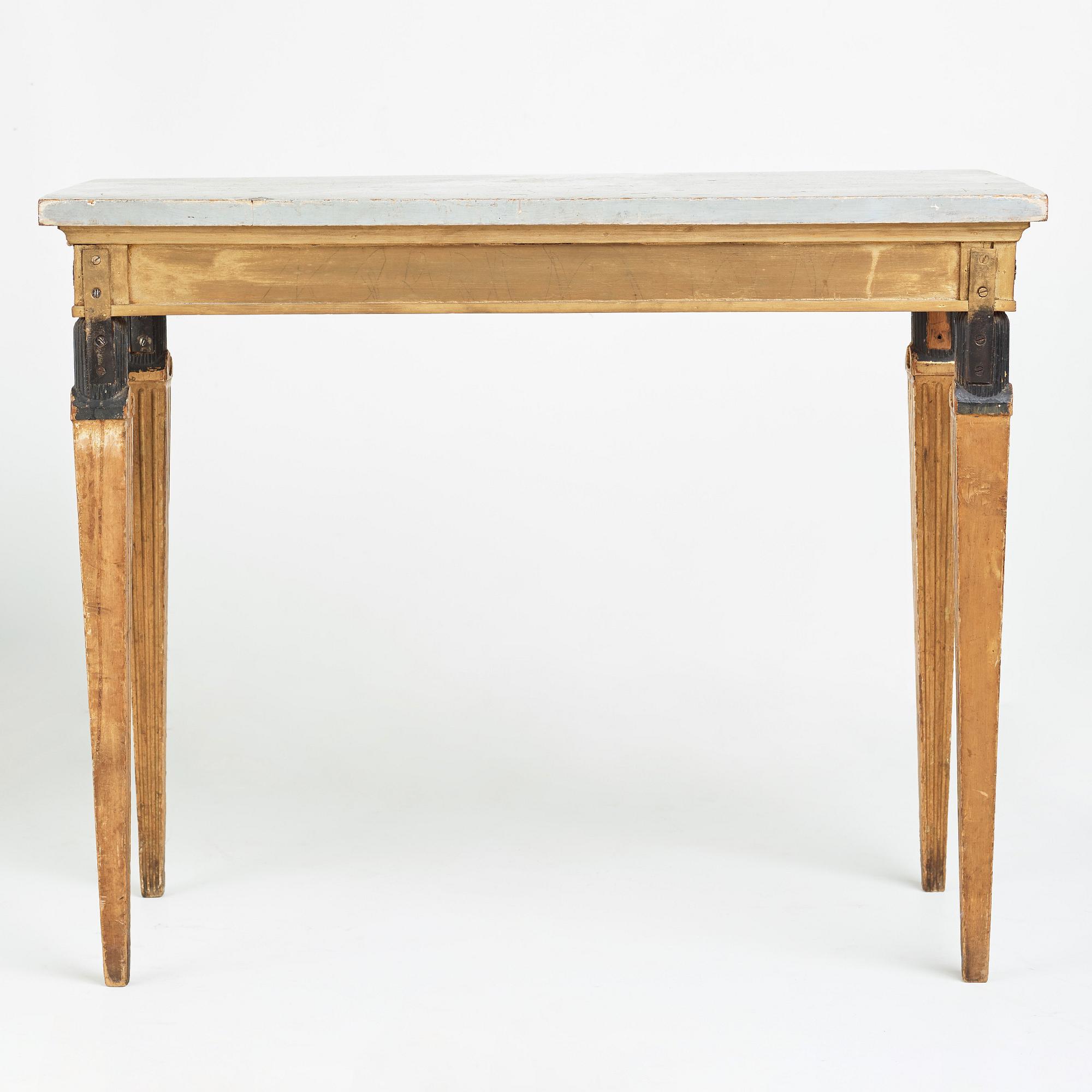 A late Gustavian late 18th century console table.