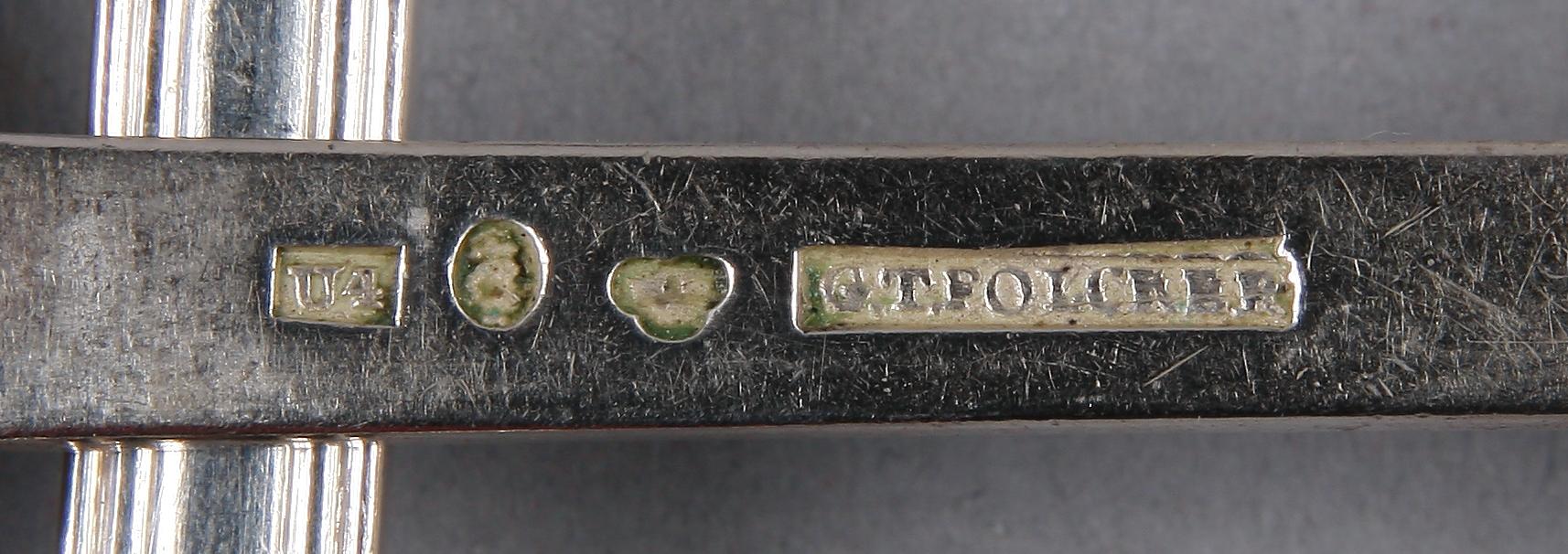 BESTICK, 23 delar, silver, Gustaf Theodor Folcker o Gustaf Möllenborg Stockholm 1847-59. Tot vikt 1425 gram.