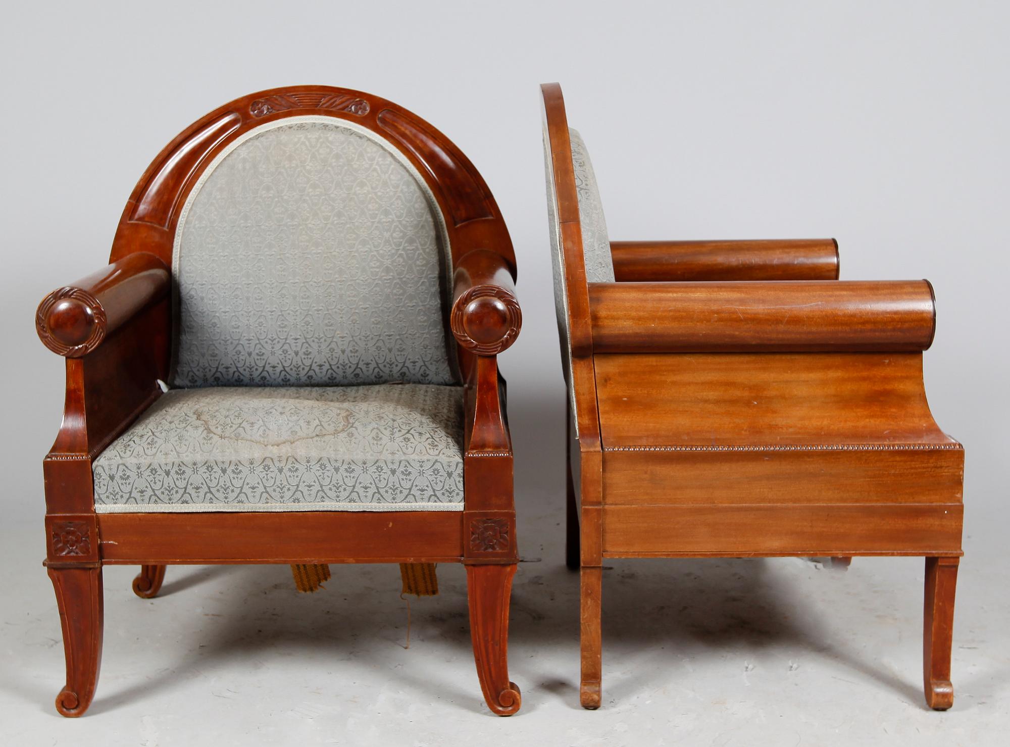 SALONGSMÖBEL, 8 delar, jugend, 1900-talets första hälft.