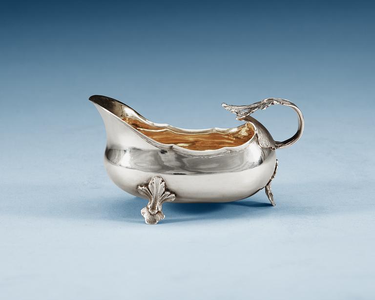 A Swedish 18th century parcel-gilt cream-jug, unidentified makers mark.