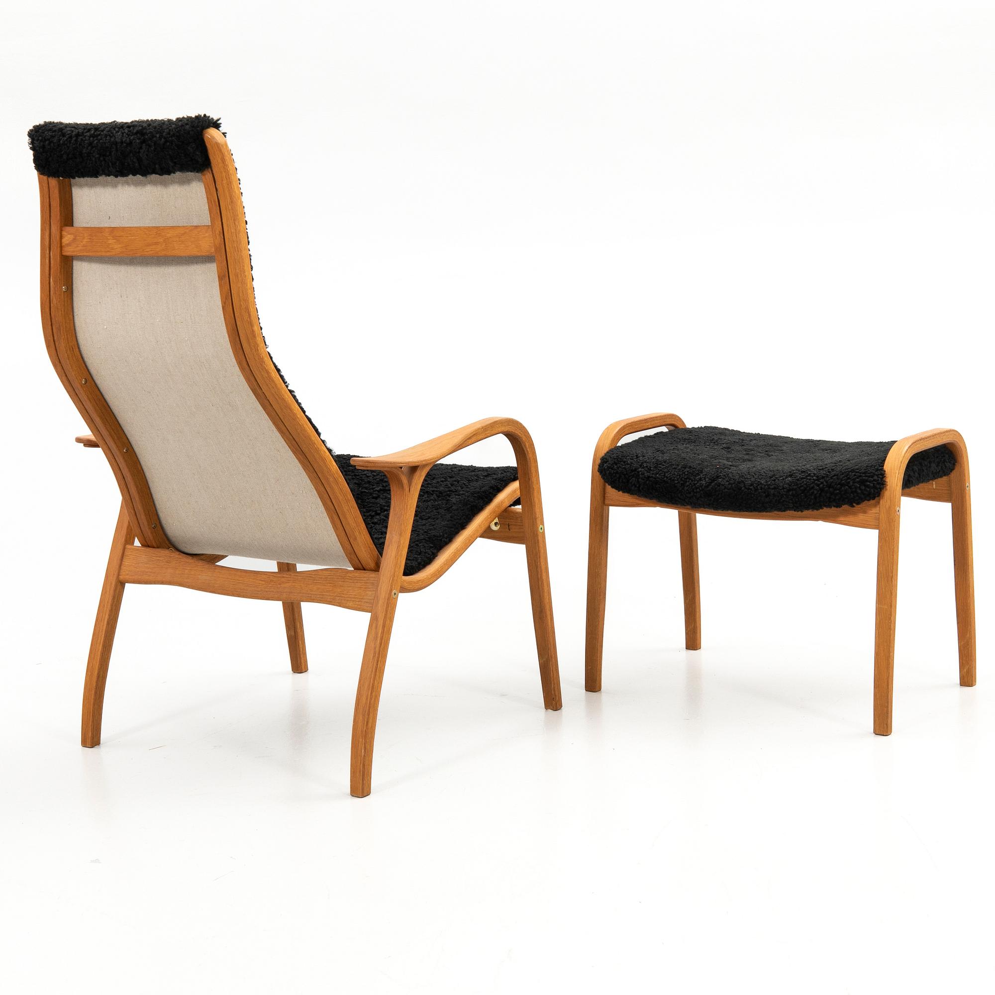 Yngve Ekström, armchair with footstool, "Lamino", Swedese.