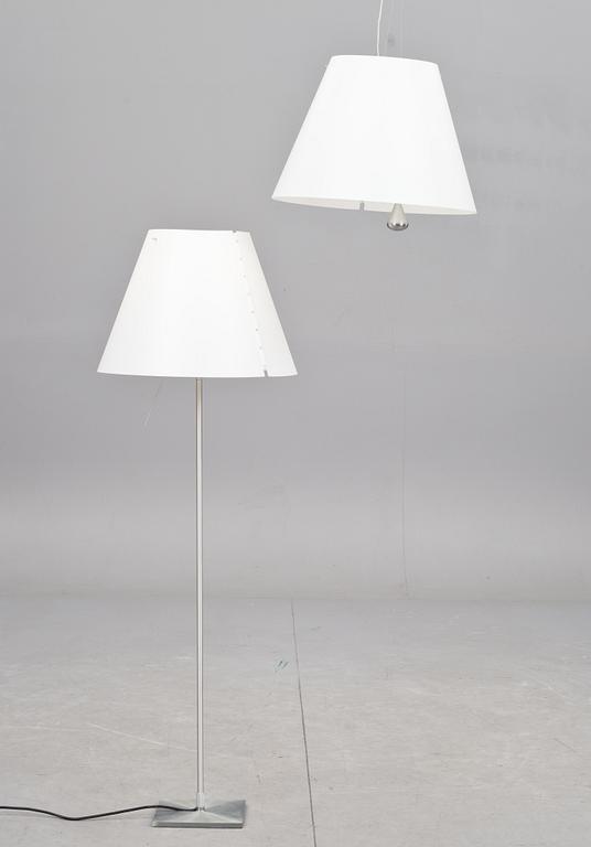 GOLVLAMPA samt TAKLAMPA, "Costanza", Design Paulo Rizzatto, Luceplan, Italien, 1900/2000-tal.
