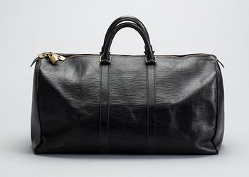 VÄSKA, "Keepall 50 Epi Black", Louis Vuitton.