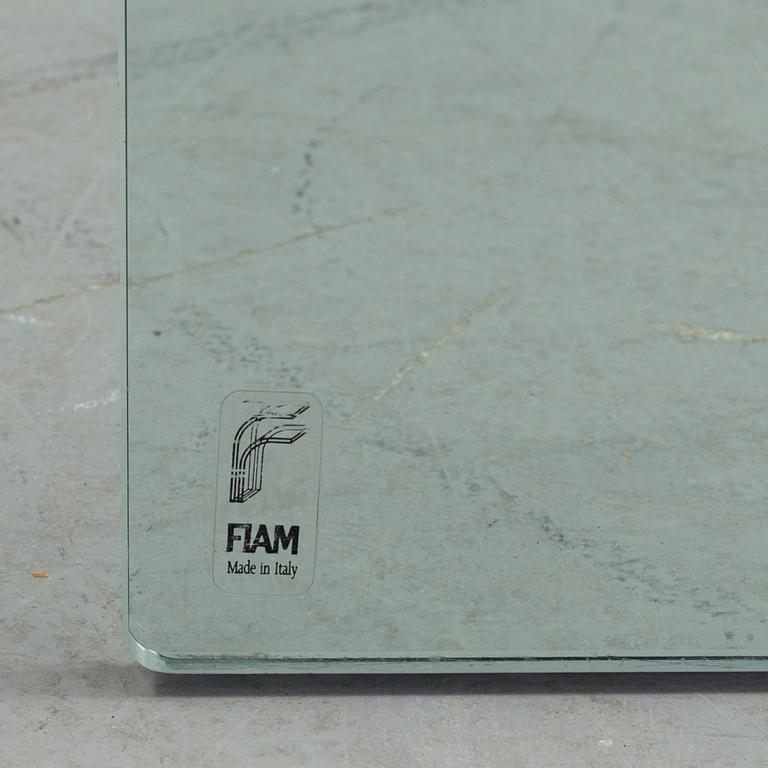 Two glass tables, one Fiam, Italy.