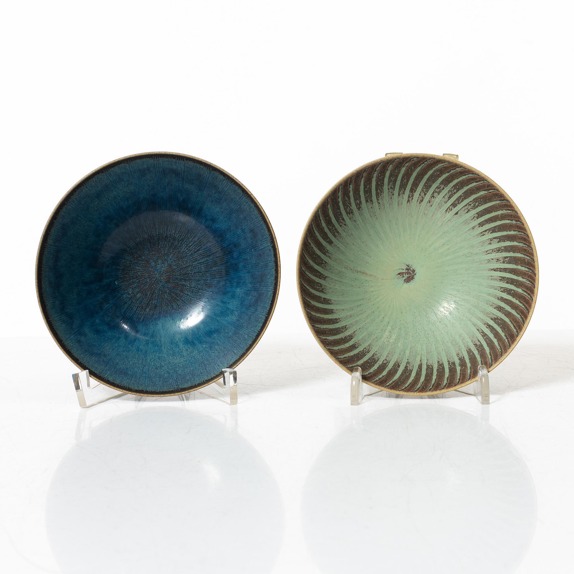 Stig Lindberg, two stoneware bowls, Gustavsberg Studio 1963-64.