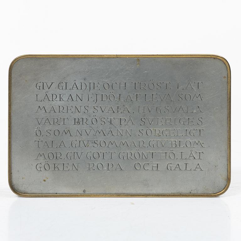 Estrid Ericson, askar, ett par, tenn, modell A1022 samt 364, Firma Svenskt Tenn, Stockholm 1949.