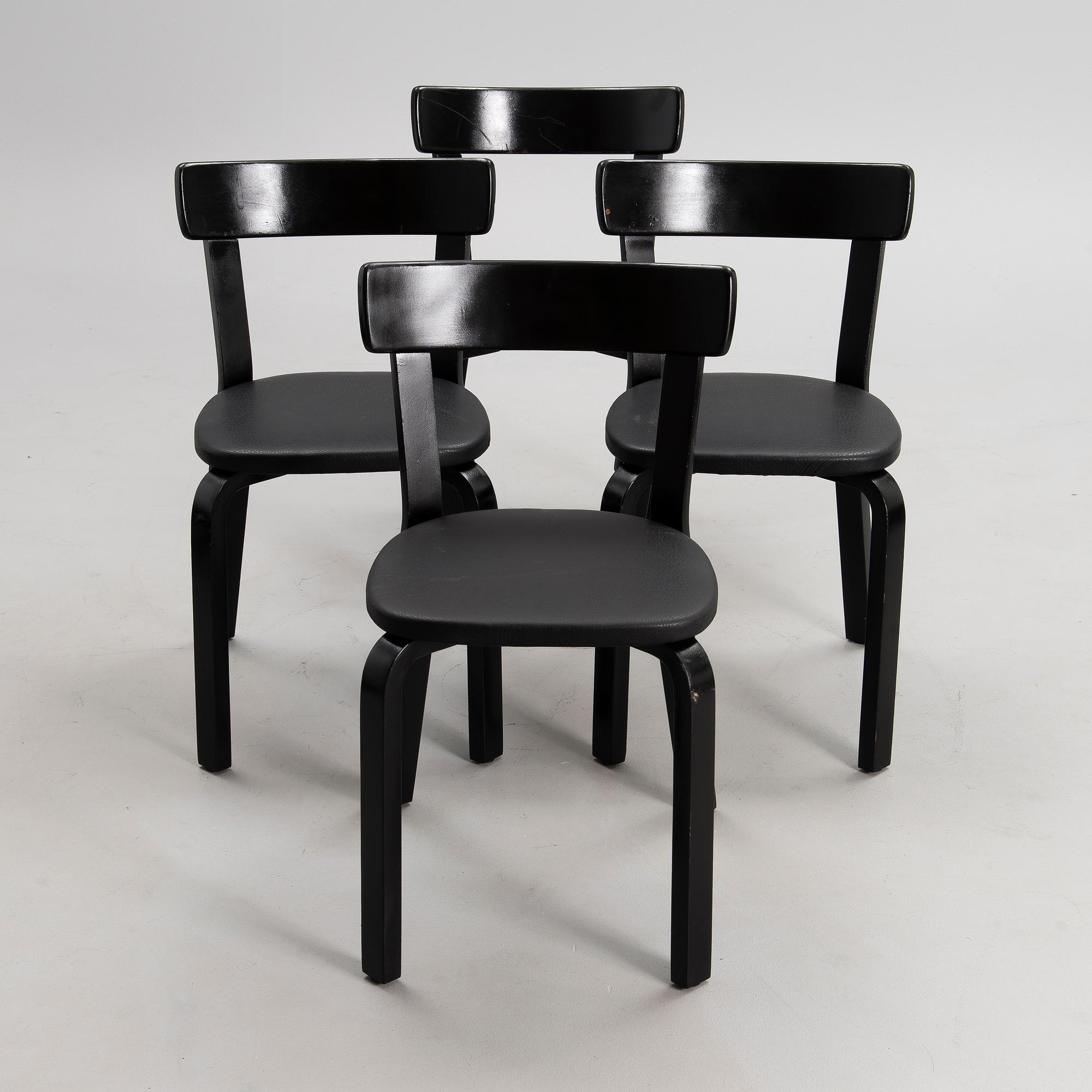ALVAR AALTO, FOUR CHAIRS, model 69, Artek.