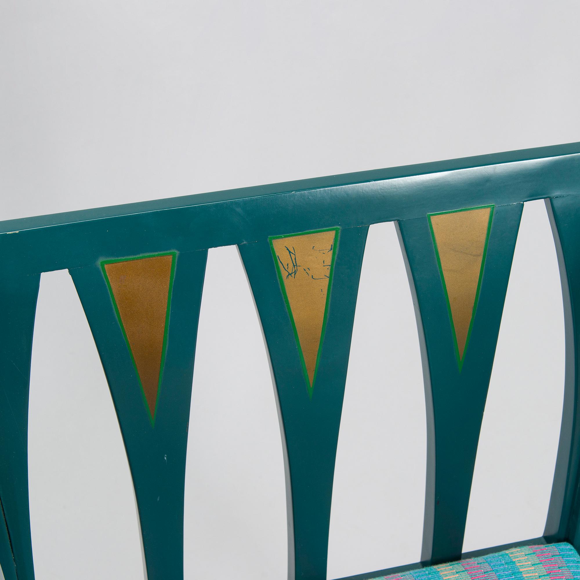 Eliel Saarinen, a pair of 'The Blue Chair' armchairs for Adelta Finland 1980s.