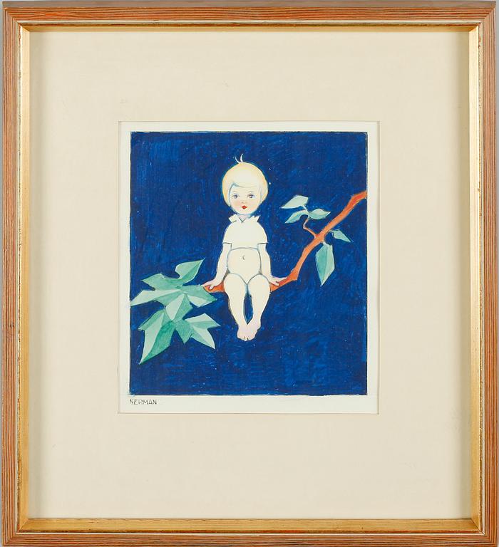EINAR NERMAN, gouache, sign.