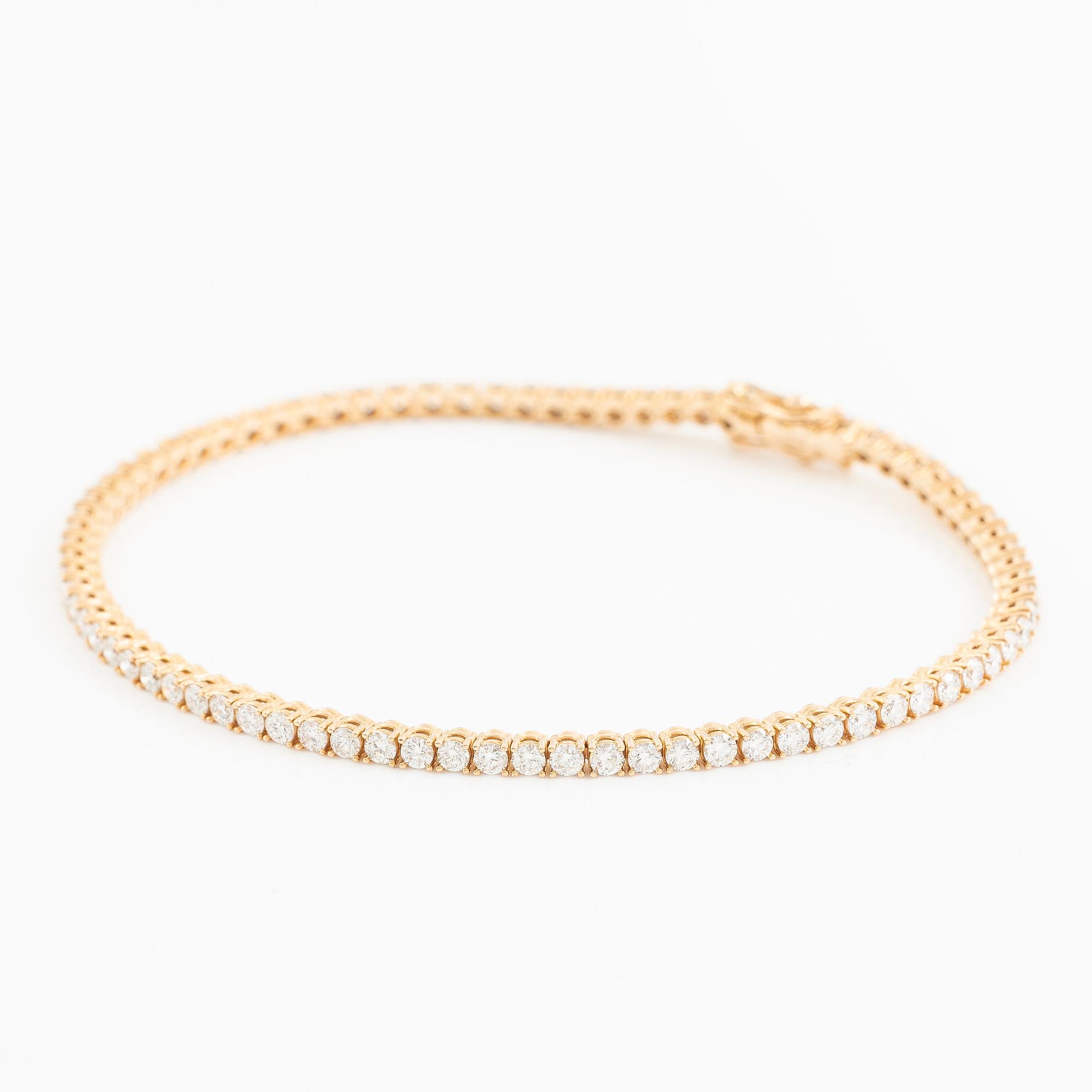Tennisarmband 18K roséguld med briljantslipade diamanter.