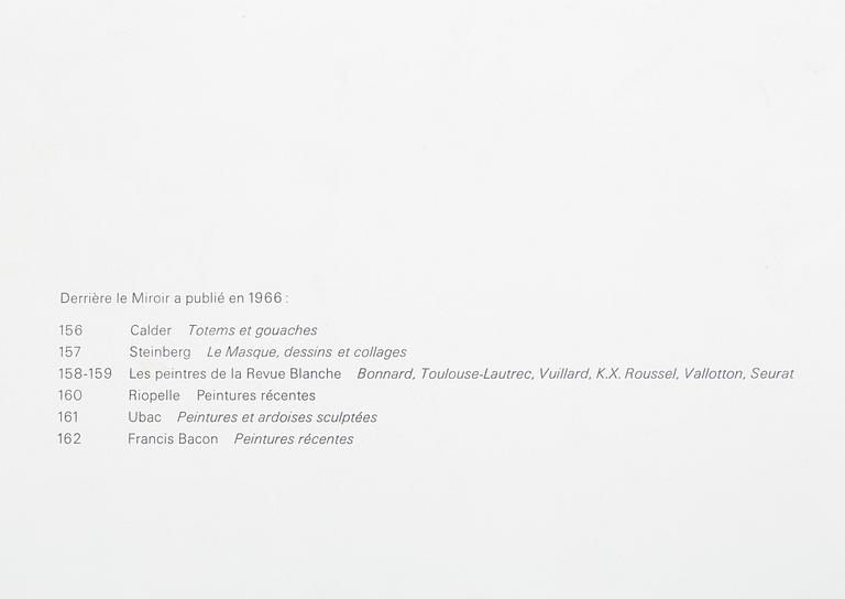 DERRIERE LE MIROIR, No. 162, Francis Bacon, Novembre 1966, litografier (varav 1 triptyk).