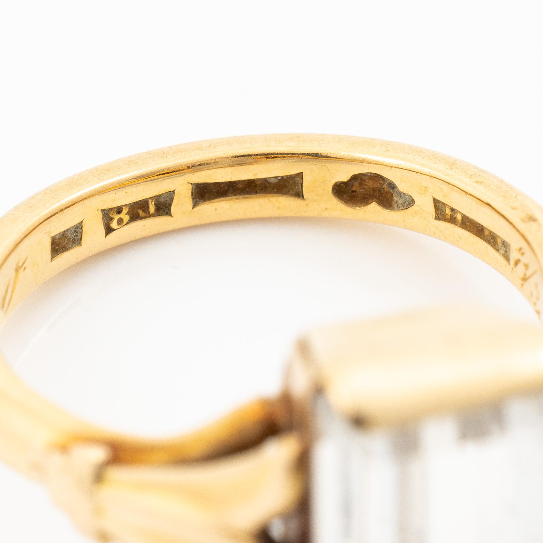 Ring guld med bergkristall.