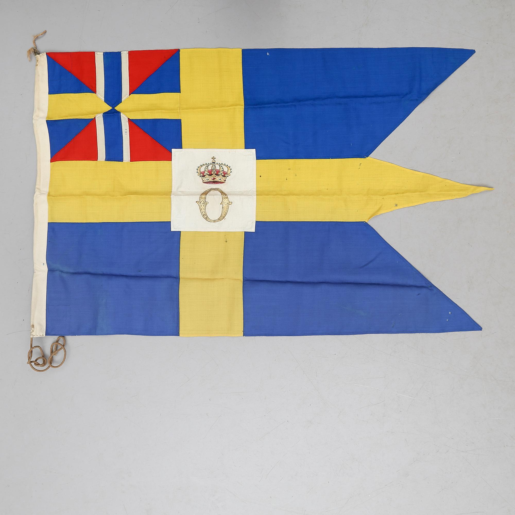 ÖRLOGSFLAGGA, för konungariket Sverige och Norge, 1800-talets andra hälft.