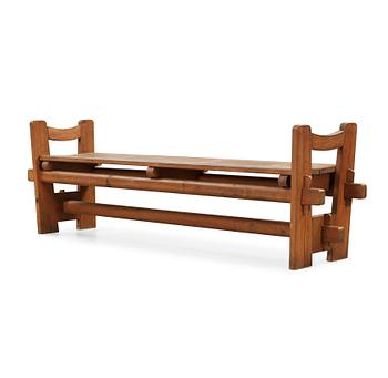 473. Axel Einar Hjorth, a 'Skoga' stained pine bench, Nordiska Kompaniet, Sweden 1930's.