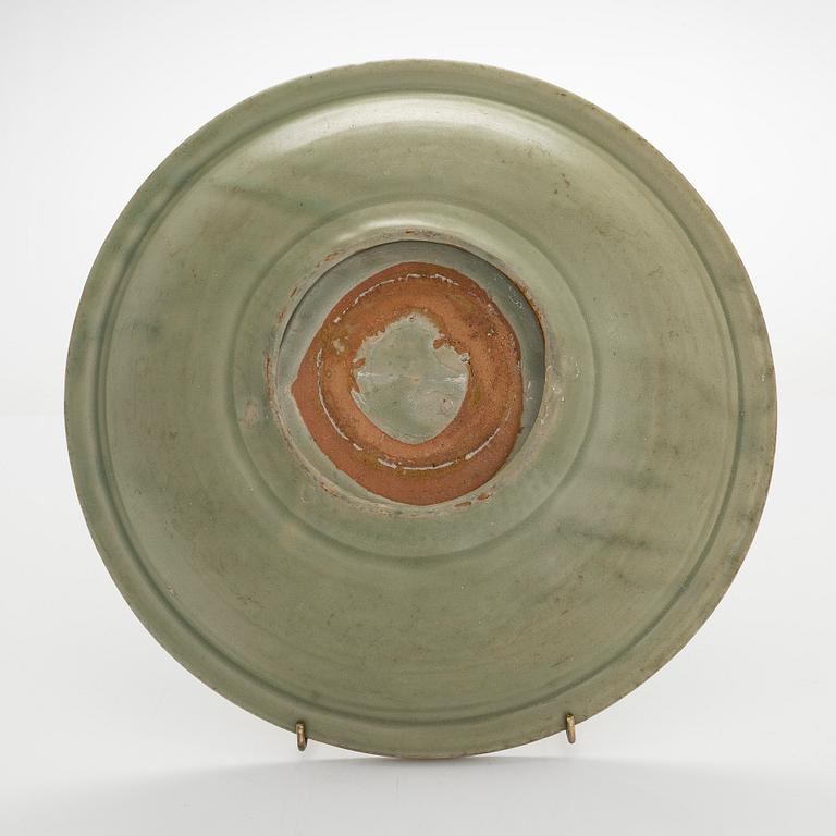 A Celadon dish, Ming dynasty (1368-1644).