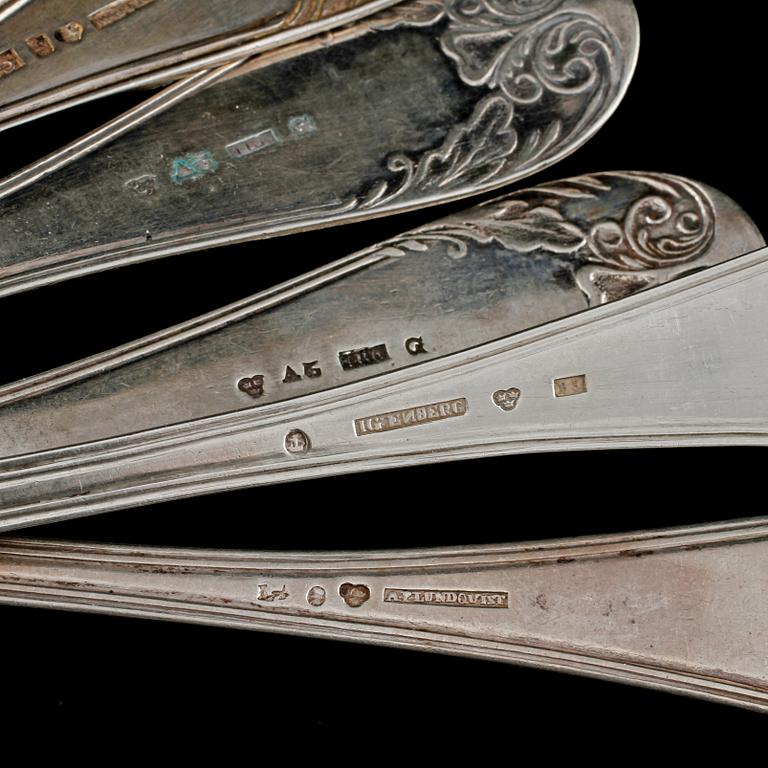 MATSKEDAR, 9 st, silver, 1800-tal. Vikt 495 g.