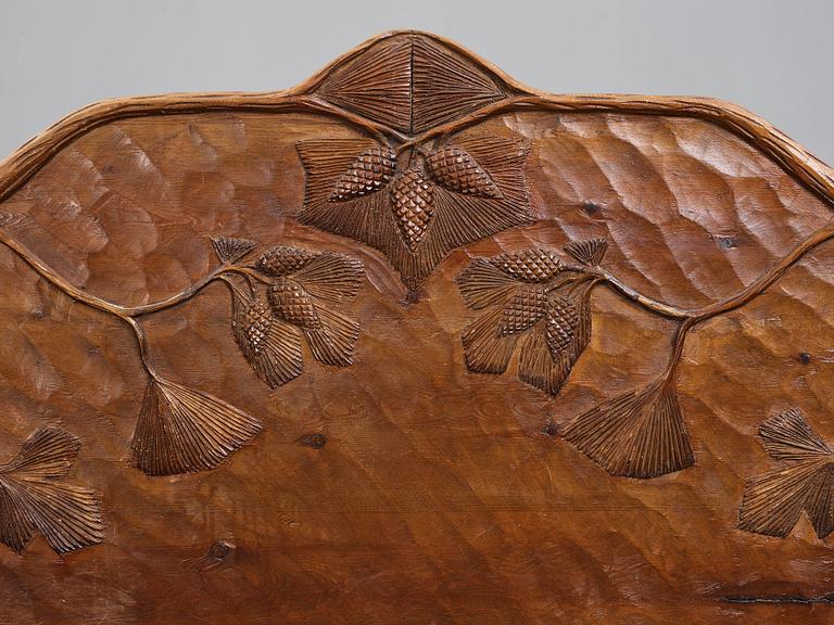 BRÖDERNA ERIKSSON (The Eriksson brothers), attributed to, a stained and carved sofa, Art Nouveau, Arvika Sweden ca 1910.