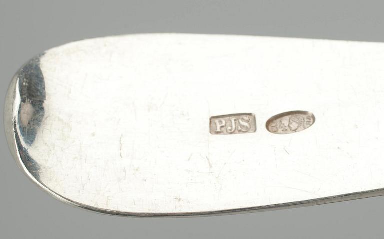 BESTICK, 7 st, silver, Ryssland sekelskiftet 1800/1900. Tot. vikt ca 300 g.