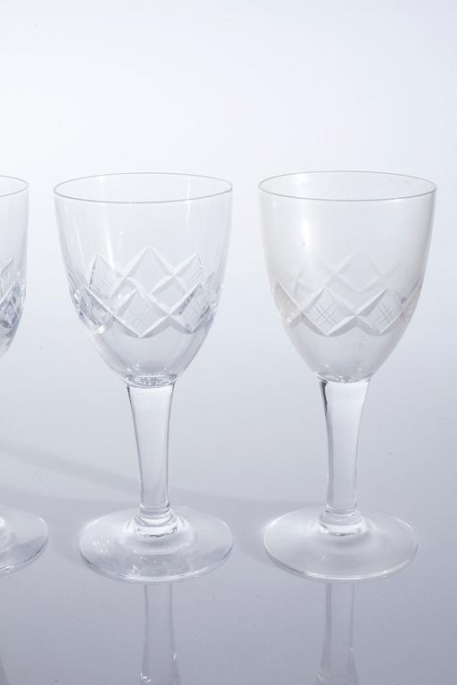 Seventeen wine glasses from Kosta, 20th century.