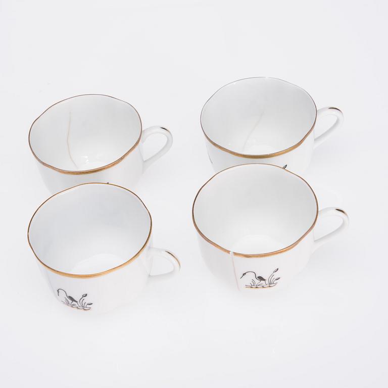 KAFFESERVIS, 23 delar, "Kurki", porslin, Arabia 1930-1940-tal.