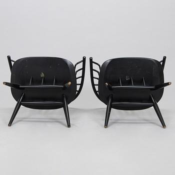 Ilmari Tapiovaara, a pair of 1960s 'Crinolette' chairs, Asko, Finland.