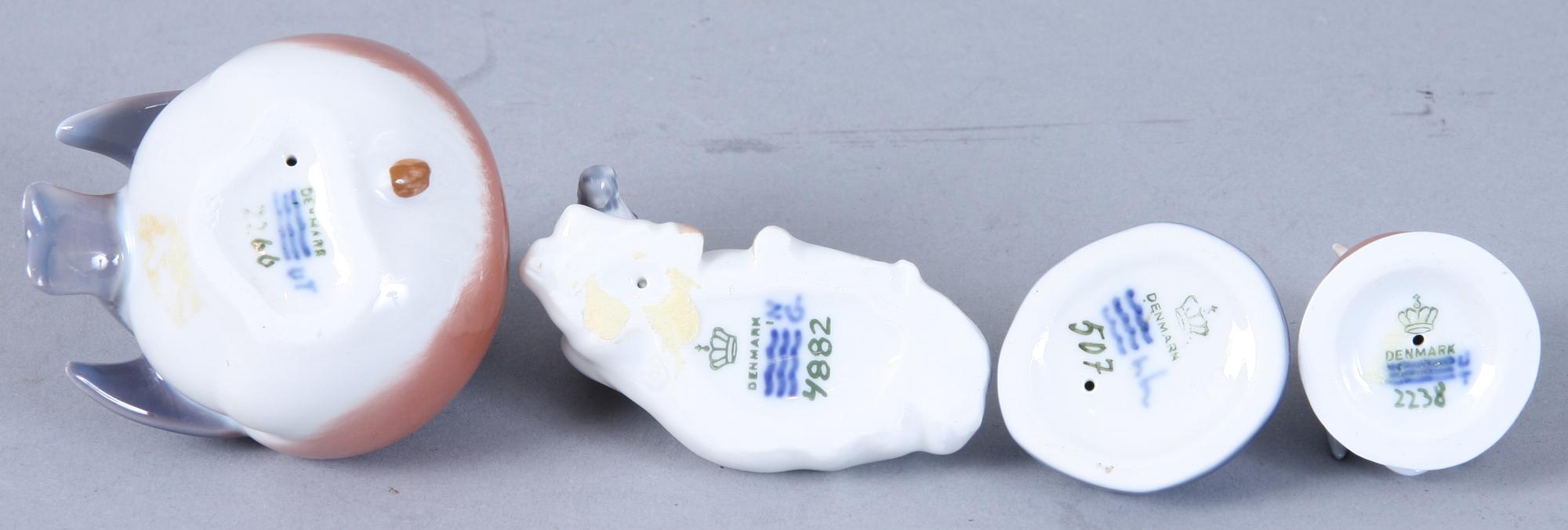FIGURINER, 8 st, porslin, Kongl Dansk.