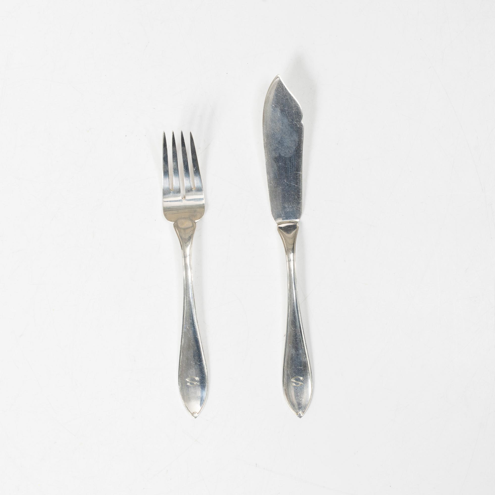 A 12 piece silver cutlery service, GAB, Stockholm 1948.
