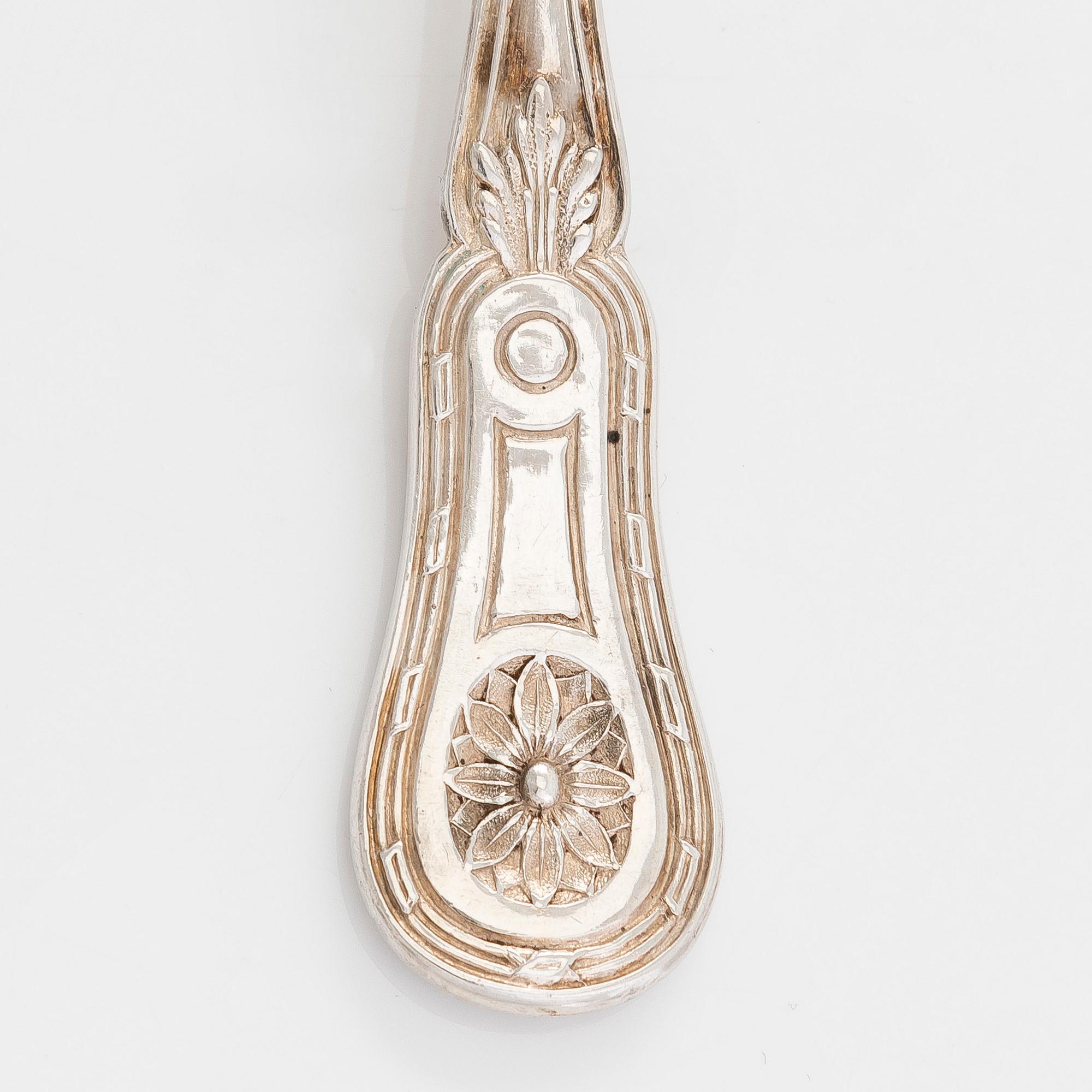 Josef Carl Klinkosch, dessertskedar, 12 st, silver, Wien, 1872-1922.
