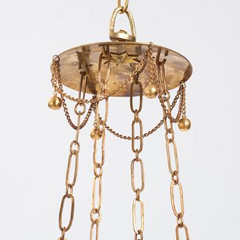 A late Gustavian eight-light hanging-lamp, Stockholm, early 19th century.