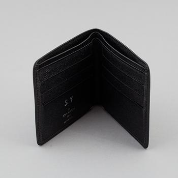 LOUIS VUITTON, black taiga leather wallet.