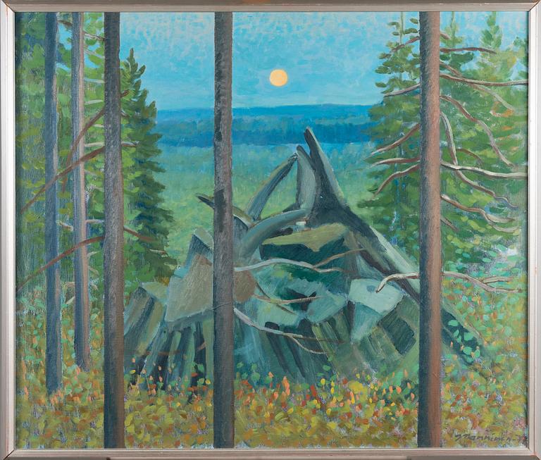 JAAKKO MANNINEN, öljy kankaalle, signeerattu ja päivätty -77.