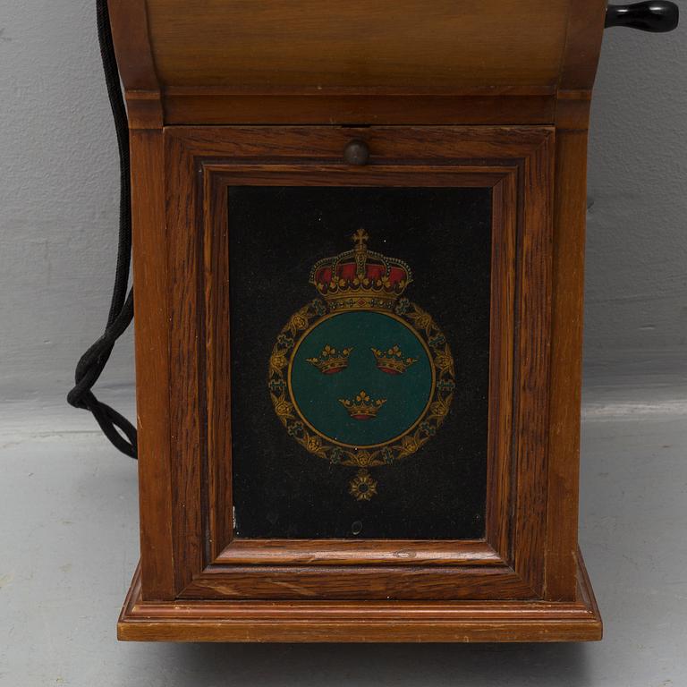 An early wall mounted telephone, L.M. Ericsson, Stockholm, early 20th century.