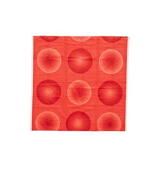 127. SAMPLERS, 7 PIECES. Cotton velor. A variety of orange red nuances and patterns. Verner Panton.