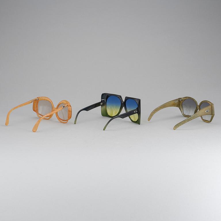 SOLGLASÖGON, 3 st, Christian Dior.
