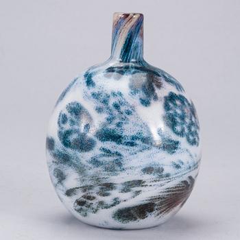 FLASKA, glas, signerad Oiva Toikka Nuutajärvi Notsjö.