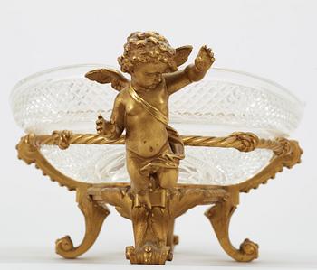 JARDINÄR, glas samt förgylldbrons, eklekticism, sent 1800-tal.
