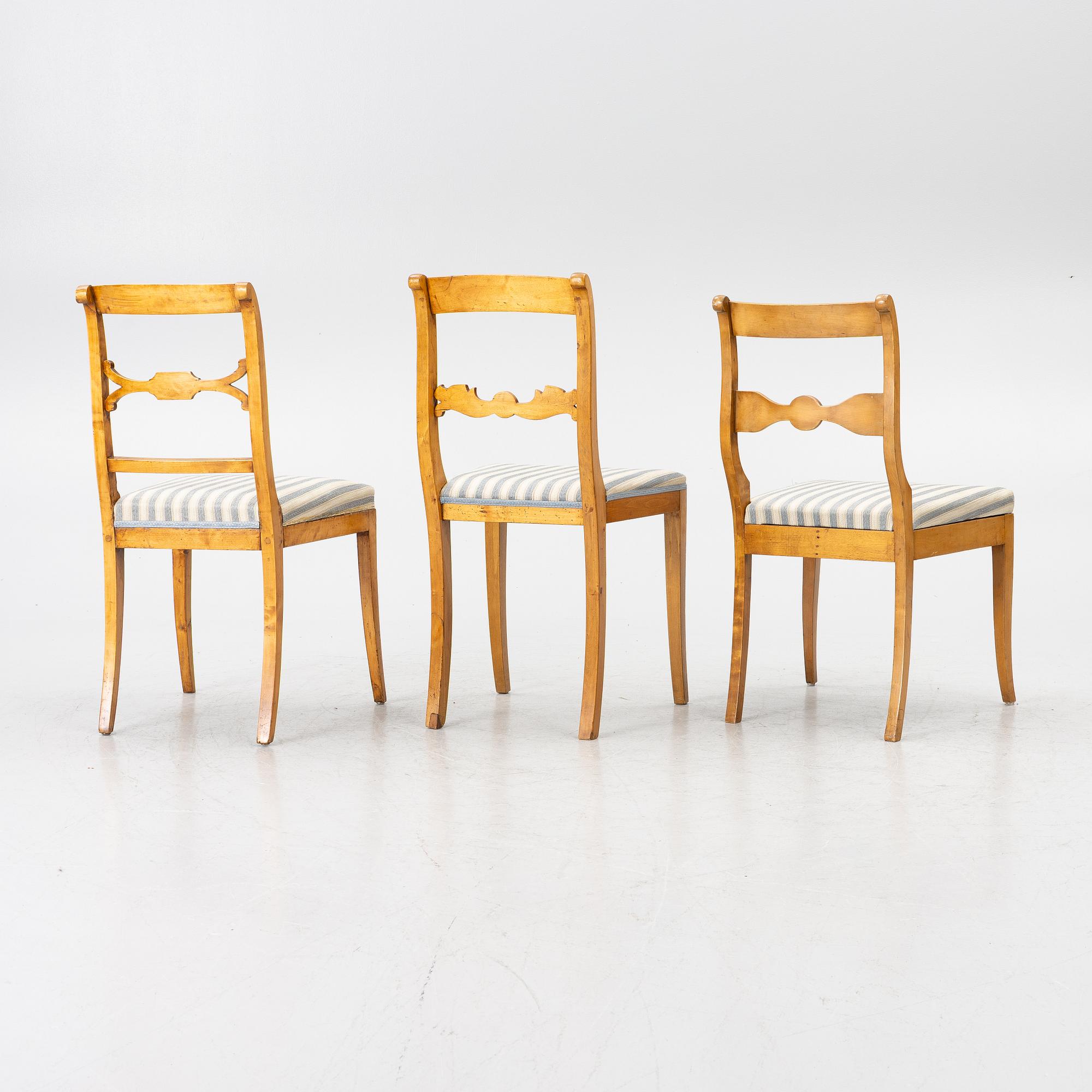Chairs, 13 similar, Karl Johan, 19th century.