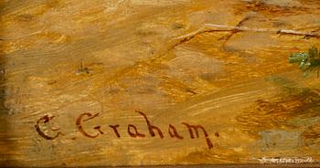 OKÄND KONSTNÄR, olja på duk, signerad C Graham, England, 1800-talets andra hälft.