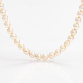 Pärlcollier, odlade pärlor, silver.