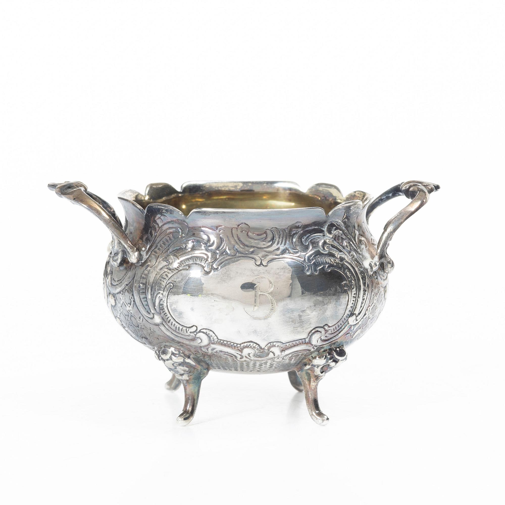 Serving set, silver, 4 pieces, Neo-Rococo style, Gewe, Malmö, 1951–66,