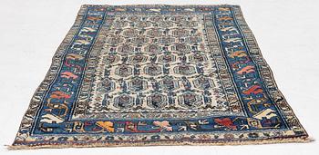 An antique Hamadan rug, c. 188 x 114 cm.