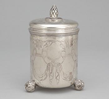 A Baroque style tankard with no silver marks.