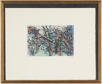 JEAN-PAUL RIOPELLE, färgetsning, signerad och numrerad 10/75.