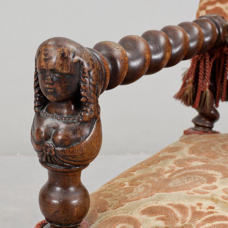 KARMSTOL, barockstil, 1800-tal.