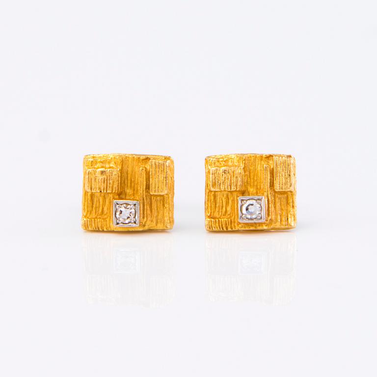 BJÖRN WECKSTRÖM, ÖRHÄNGEN ett par, "Diamantstaden", 14 K, diamanter, Lapponia, Finland.