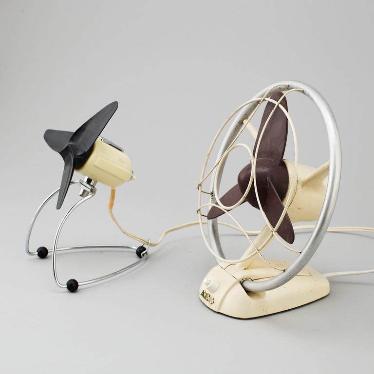 Two table fans, from AEG and Siemens, 1950's.